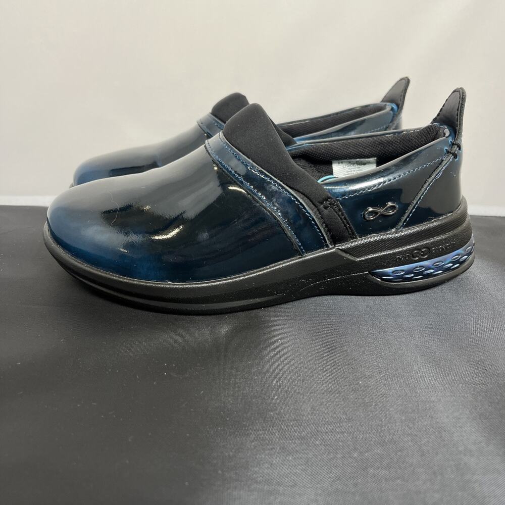 New Infinity by Cherokee Uniforms Stride Womens Slip On Patent Blue Sz 6.5 Chrty - Picture 4 of 13
